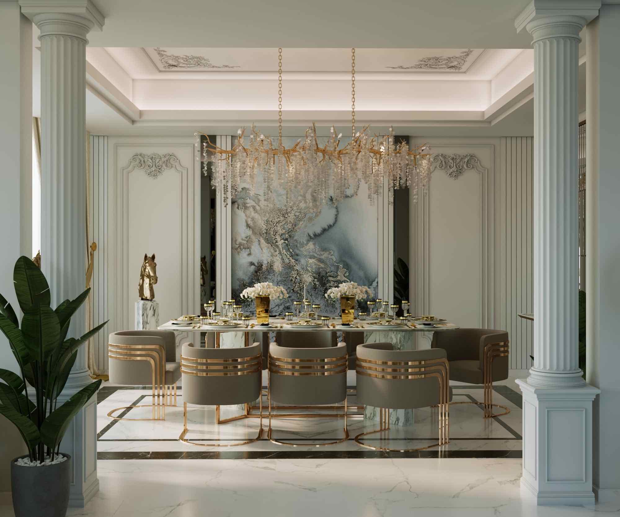 New Classic - Majlis - Dining - Memar Group - مجموعة معمار